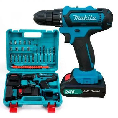 Шуруповерт Makita 24В, 5.0Ач с набором инструментов 123435477 фото