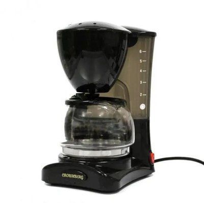 Кофеварка Crownberg CB-1563 Черная 800 Вт | Капельная кофеварка со стеклянной колбой 88992211 фото